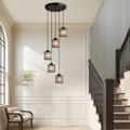 Crystal Stair Pendant Light  5-Tier Glass Cascade Design - Product showcase