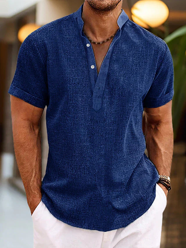 Jasper | Casual Henley Overhemd met Korte Mouwen voor Heren 4