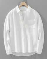 Kiyoto Cotton-Linen Popover Shirt