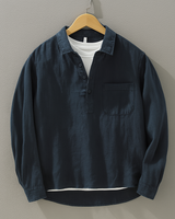Kiyoto Cotton-Linen Popover Shirt