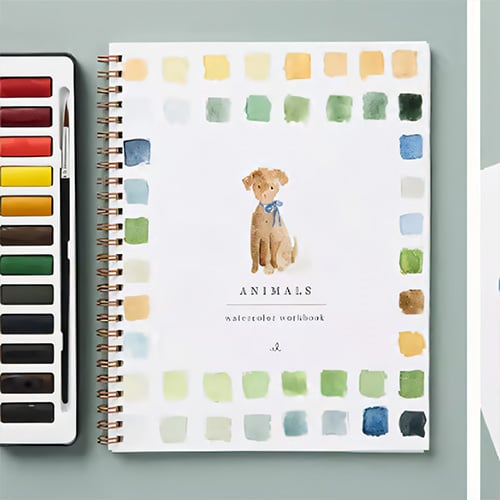 Kunstbuch | Aquarell Workbook Anfänger | Schritt für Schritt Malbuch | AquaBliss
