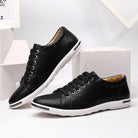 Men's leather low-top trainers in a smart casual design