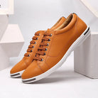 Men's leather low-top trainers in a smart casual design