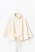 Womens Cape Coat  High Collar Button Front Design - Product showcase