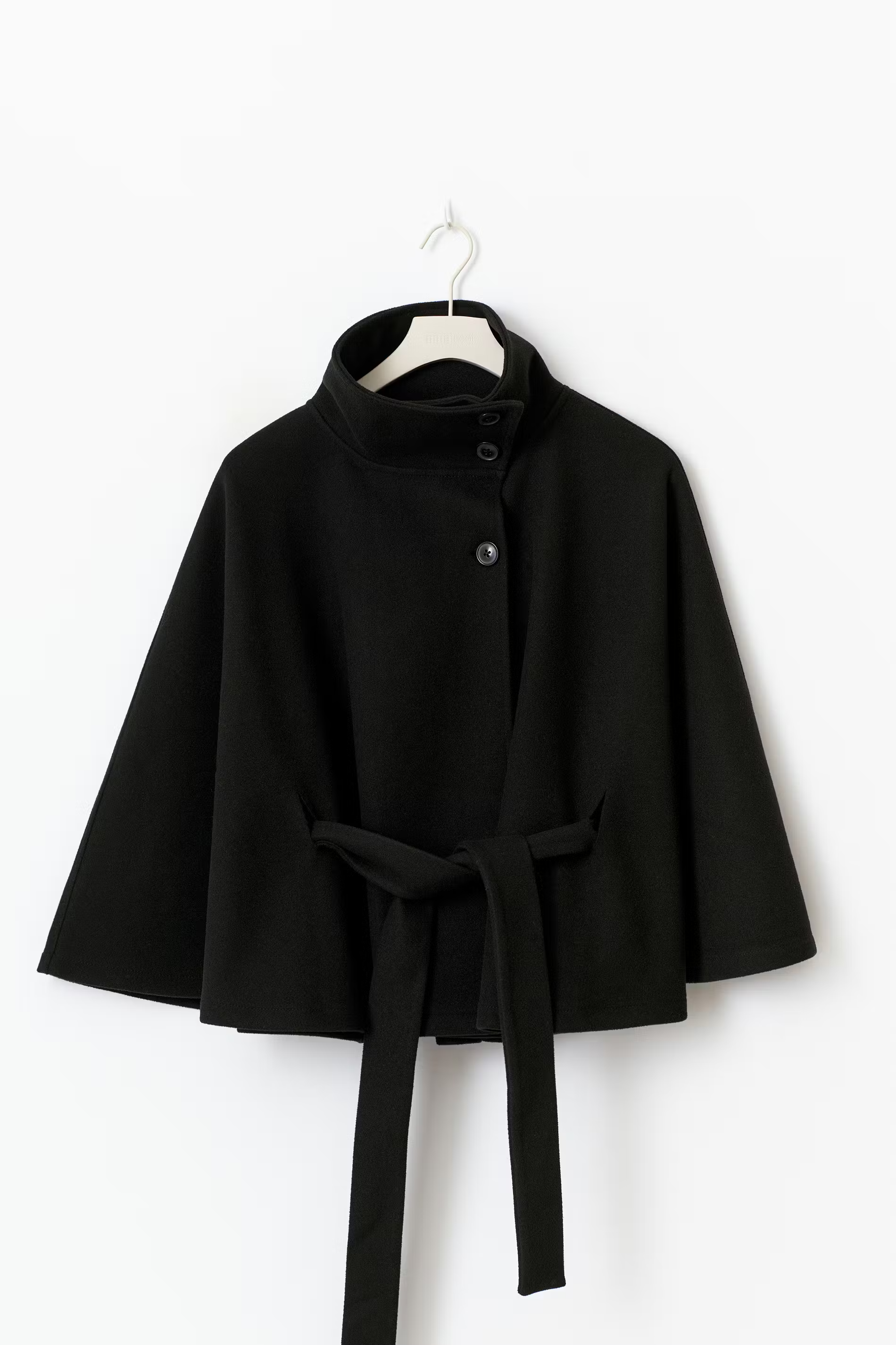 Womens Cape Coat  High Collar Button Front Design - Product detail 8