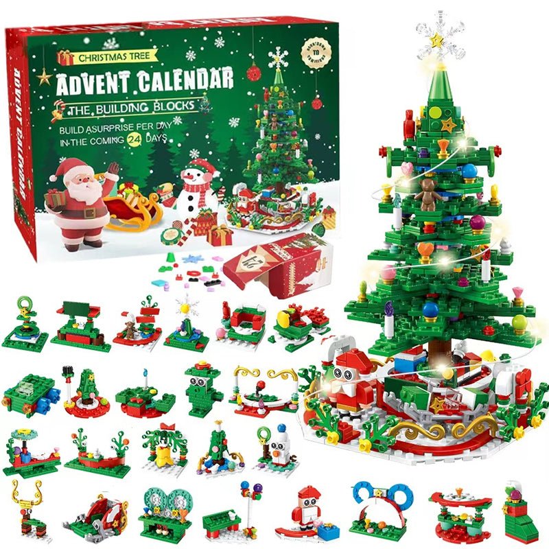 1102 Piece Christmas Advent Calendar Building Block Set | 24 Day Holiday Countdown DIY Decoration Kit for Kids and Adults