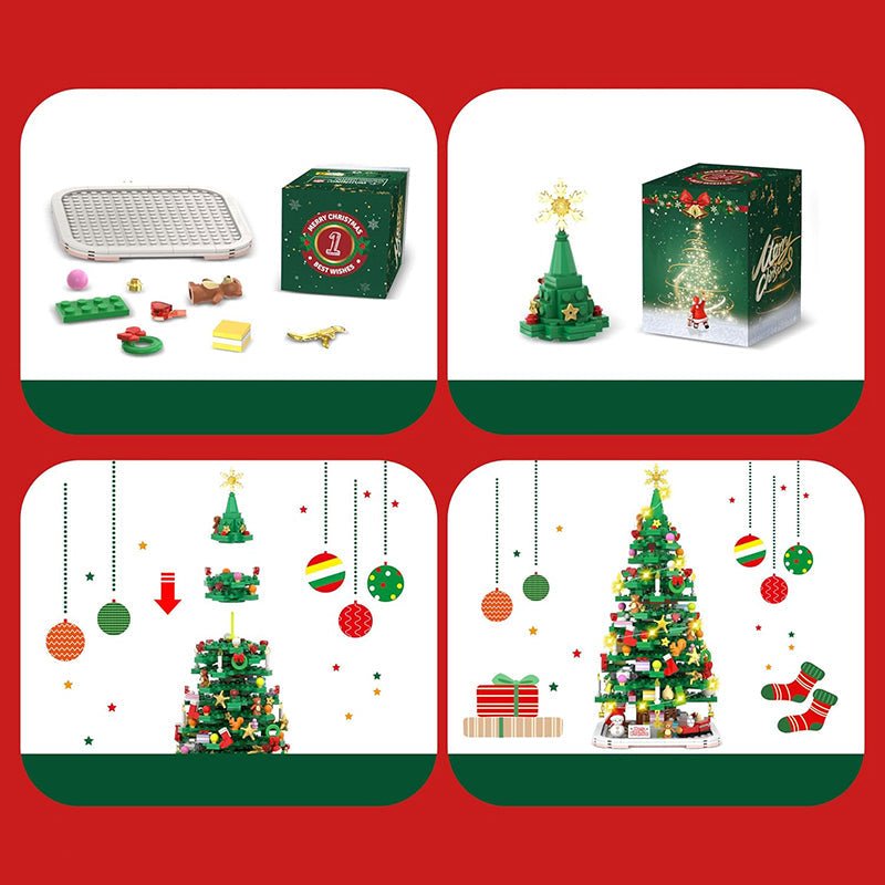 1102 Piece Christmas Advent Calendar Building Block Set | 24 Day Holiday Countdown DIY Decoration Kit for Kids and Adults