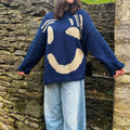 Oversized Chunky Knit Drop Shoulder Long Sleeve Crew Neck Jumper