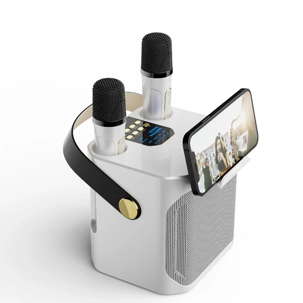 Portable Karaoke Speaker  Dual Wireless Microphones With 360 Sound - Product showcase