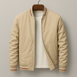 Men’s Bomber Jacket with Stripe Detail - Lightweight Casual Layer