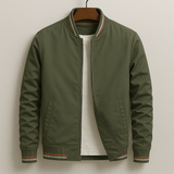 Men’s Bomber Jacket with Stripe Detail - Lightweight Casual Layer
