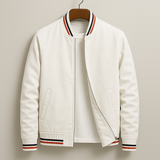 Men’s Bomber Jacket with Stripe Detail - Lightweight Casual Layer