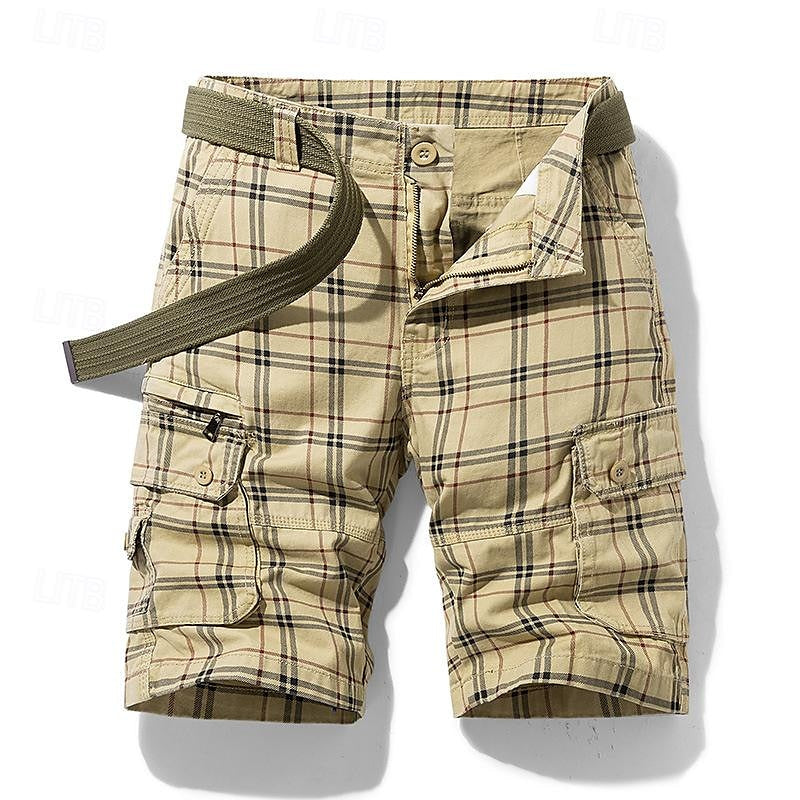 Men's Plaid Outdoor Shorts – Lightweight, Breathable Fabric, Durable Design for Hiking and Casual Wear 3