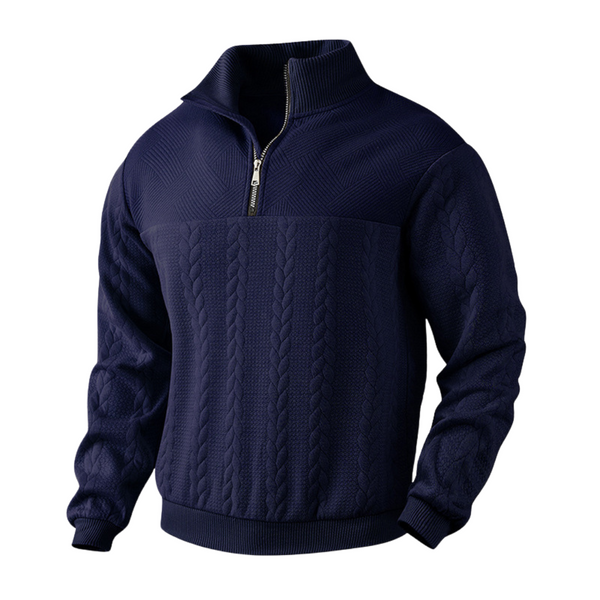 Men’s Half-Zip Cable Knit Jumper | Classic Knitted Layer