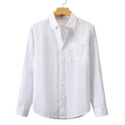 Men's Lightweight Linen Shirt with Relaxed Fit, Long Sleeves, and Chest Pocket for Casual Elegance 3