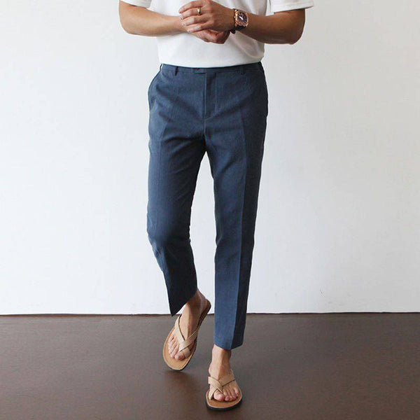 Men's Linen Pants in Khaki – Breathable Straight-Leg Trousers with Pockets for Casual and Dressy Occasions 1