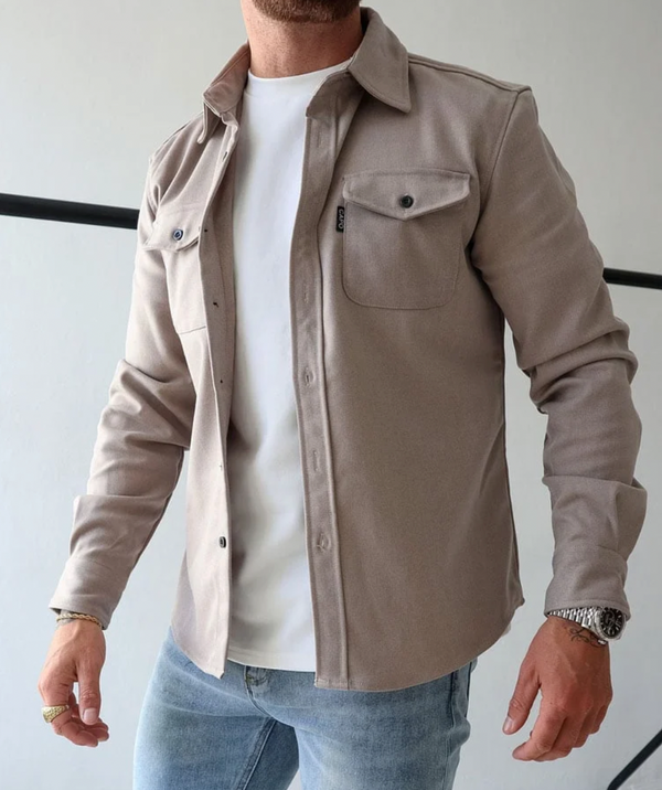 Men’s Long Sleeve Shirt with Pockets – Cotton Blend for Everyday Style