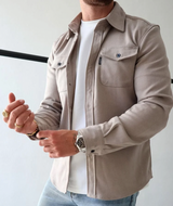 Men’s Long Sleeve Shirt with Pockets – Cotton Blend for Everyday Style