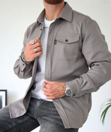 Men’s Long Sleeve Shirt with Pockets – Cotton Blend for Everyday Style