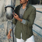 Men's Loose-Fit Long Sleeve Linen Shirt 4