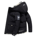Men’s Padded Winter Parka Jacket with Hood and Pockets