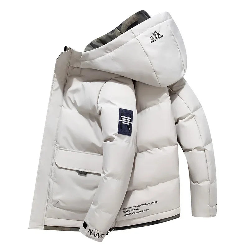 Giacca Parka Invernale Imbottita da Uomo con Cappuccio e Tasche
