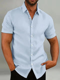 Camicia da uomo slim fit a maniche corte