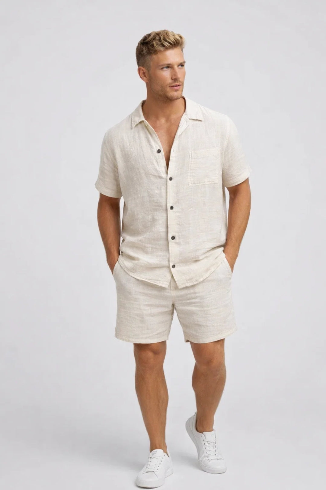 Completo Uomo Pantaloncini e T-Shirt - Outfit Estivo Due Pezzi