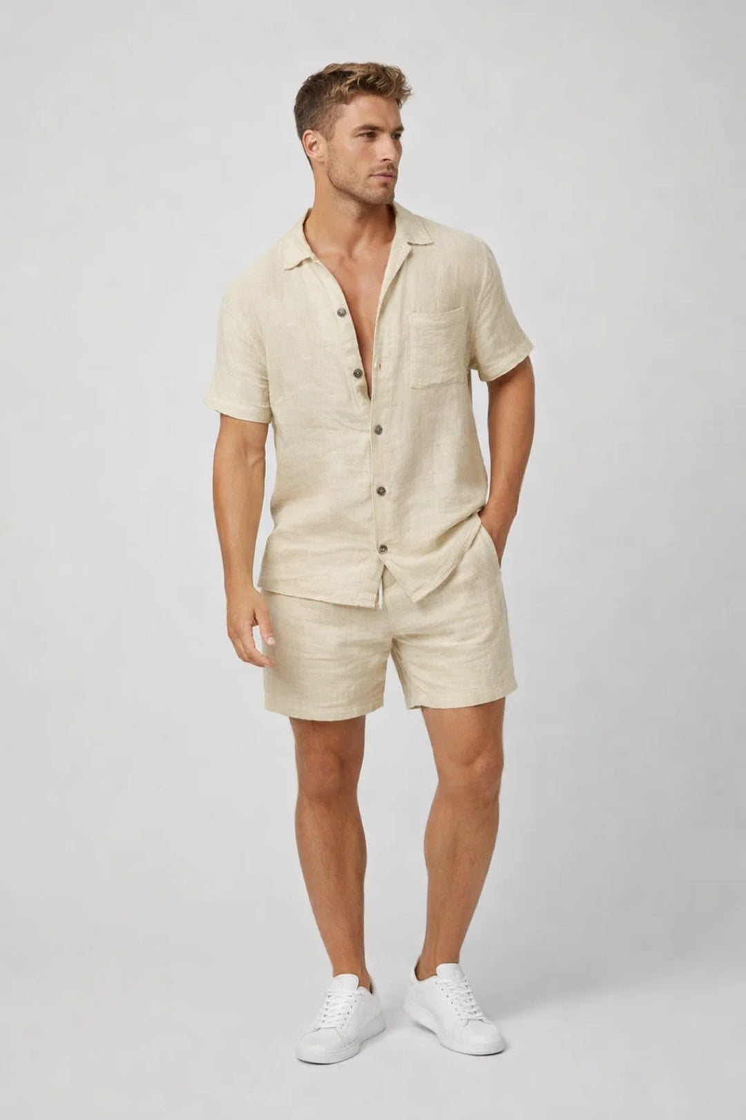 Completo Uomo Pantaloncini e T-Shirt - Outfit Estivo Due Pezzi