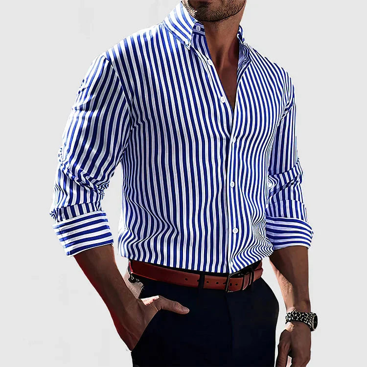Men's Striped Overshirt for Casual and Semi-Formal Wear 0