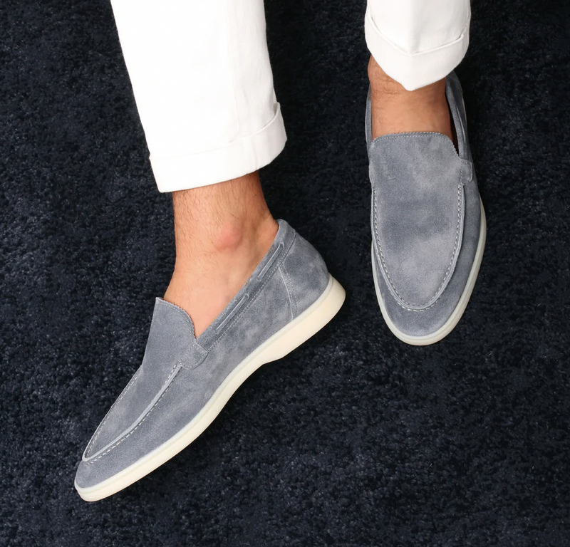 Men's Suede Loafers - Classic Comfort Loafer Shoes 6
