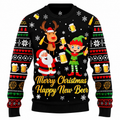 Men's Jingle Beers Christmas Sweater – Funny 3D Printed Unisex Holiday Pullover