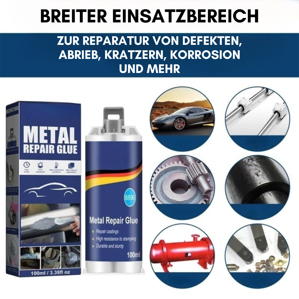 High-Performance Metal Repair Glue | Industrial Adhesive for Cast Iron, Steel & Aluminum | Heat Resistant & Waterproof | 100ml Liquid Metal Repair Kit | Silver