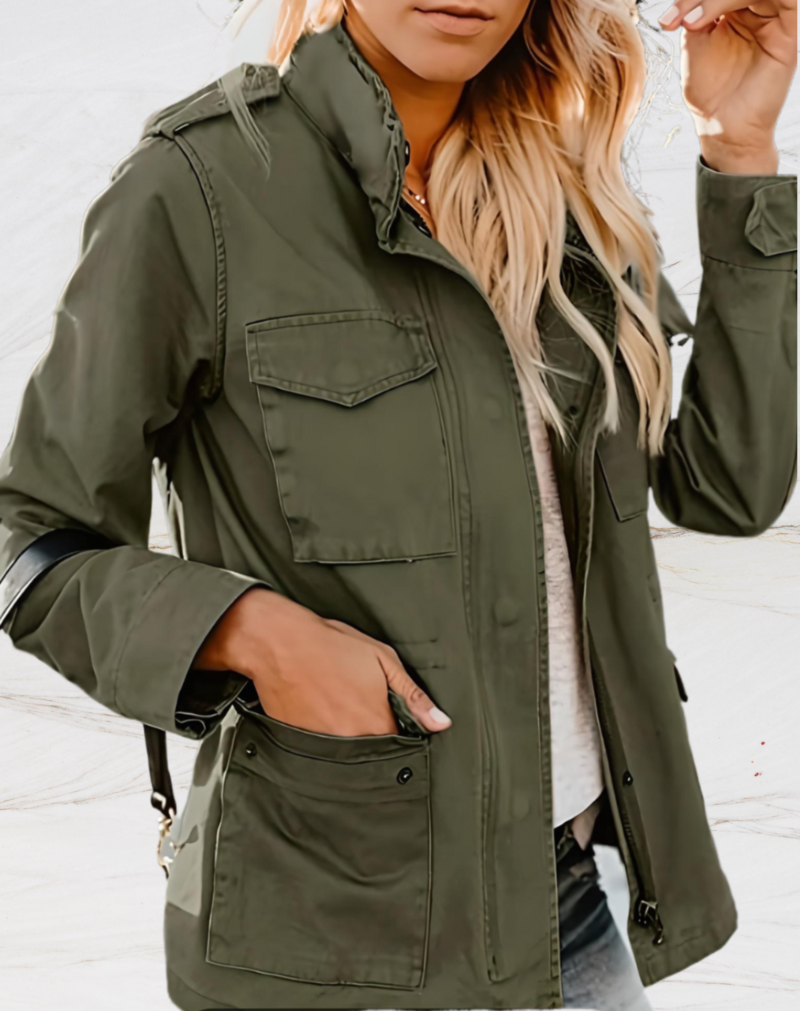 Chaqueta ligera elegante con detalles de botones para uso diario