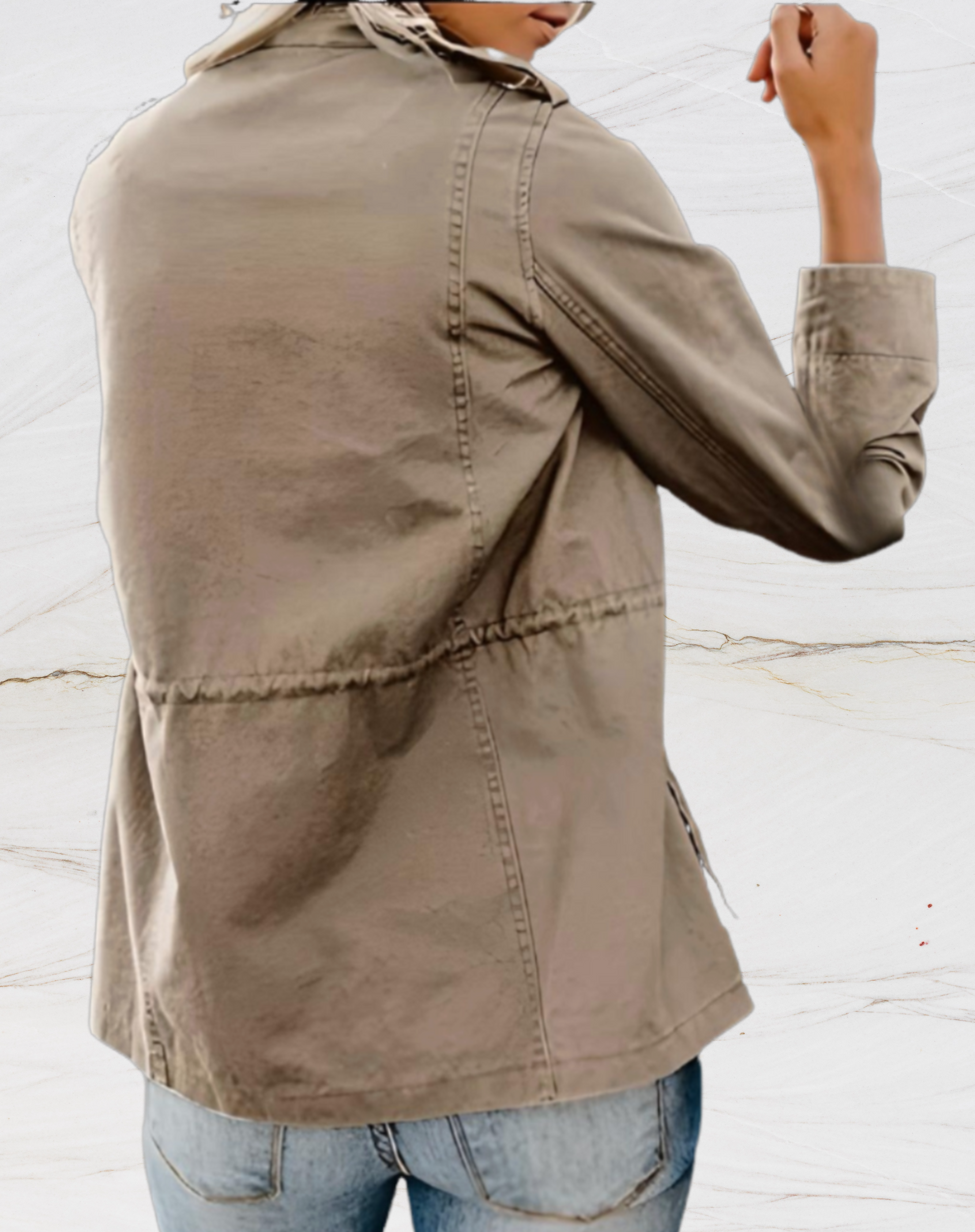 Chaqueta ligera elegante con detalles de botones para uso diario