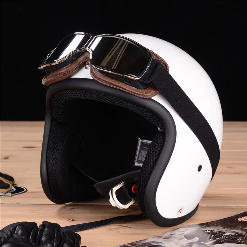 Motorradbrille | UV-Schutz | Stoßfest & Verstellbar | RetroGoggles
