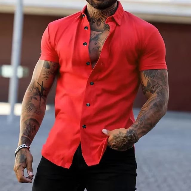 Men’s Tailored Muscle Fit Shirt | Modern Short Sleeve