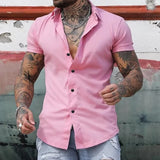 Men’s Tailored Muscle Fit Shirt | Modern Short Sleeve