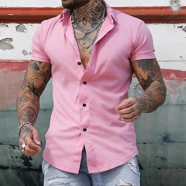 Men’s Tailored Muscle Fit Shirt | Modern Short Sleeve