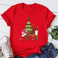 Women's Christmas Tree T-Shirt – Ho Ho Ho Festive Graphic Short Sleeve Tee