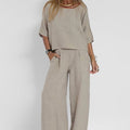 Stylish Short-Sleeved Blouse and Loose Pants Set – Your New Go-To Outfit