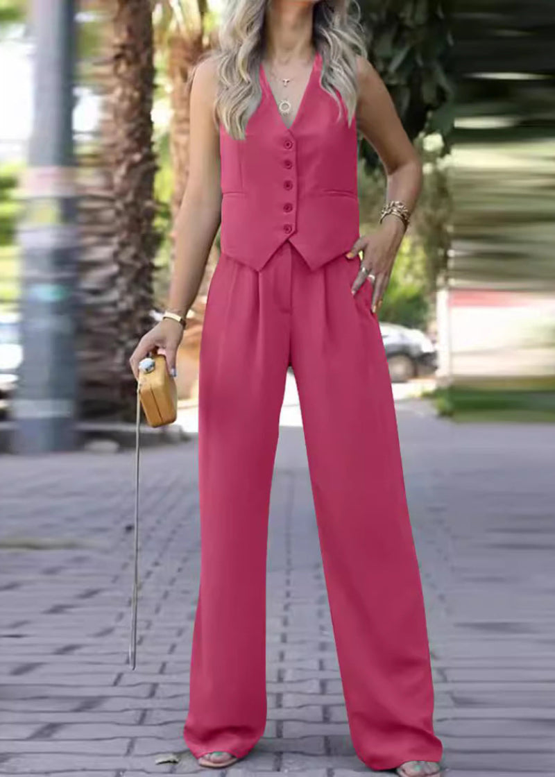 Conjunto elegante de blazer sin mangas