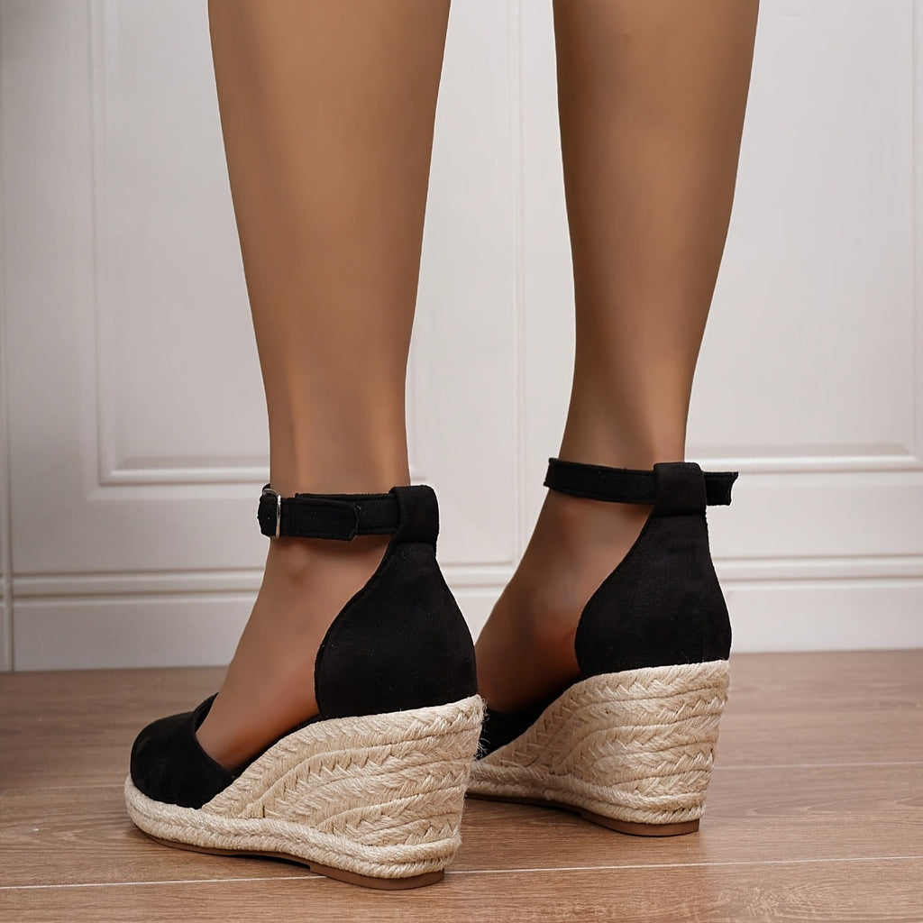 Sandali con Zeppa in Raffia da Donna con Fibbia – Comodi e alla Moda