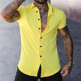 Men’s Tailored Muscle Fit Shirt | Modern Short Sleeve