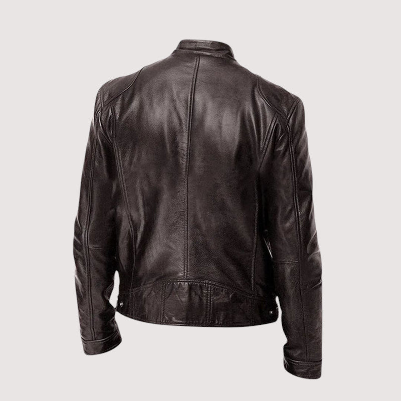 Elegant Men's Leather Jacket – Genuine Leather, Timeless Style, All-Season Comfort