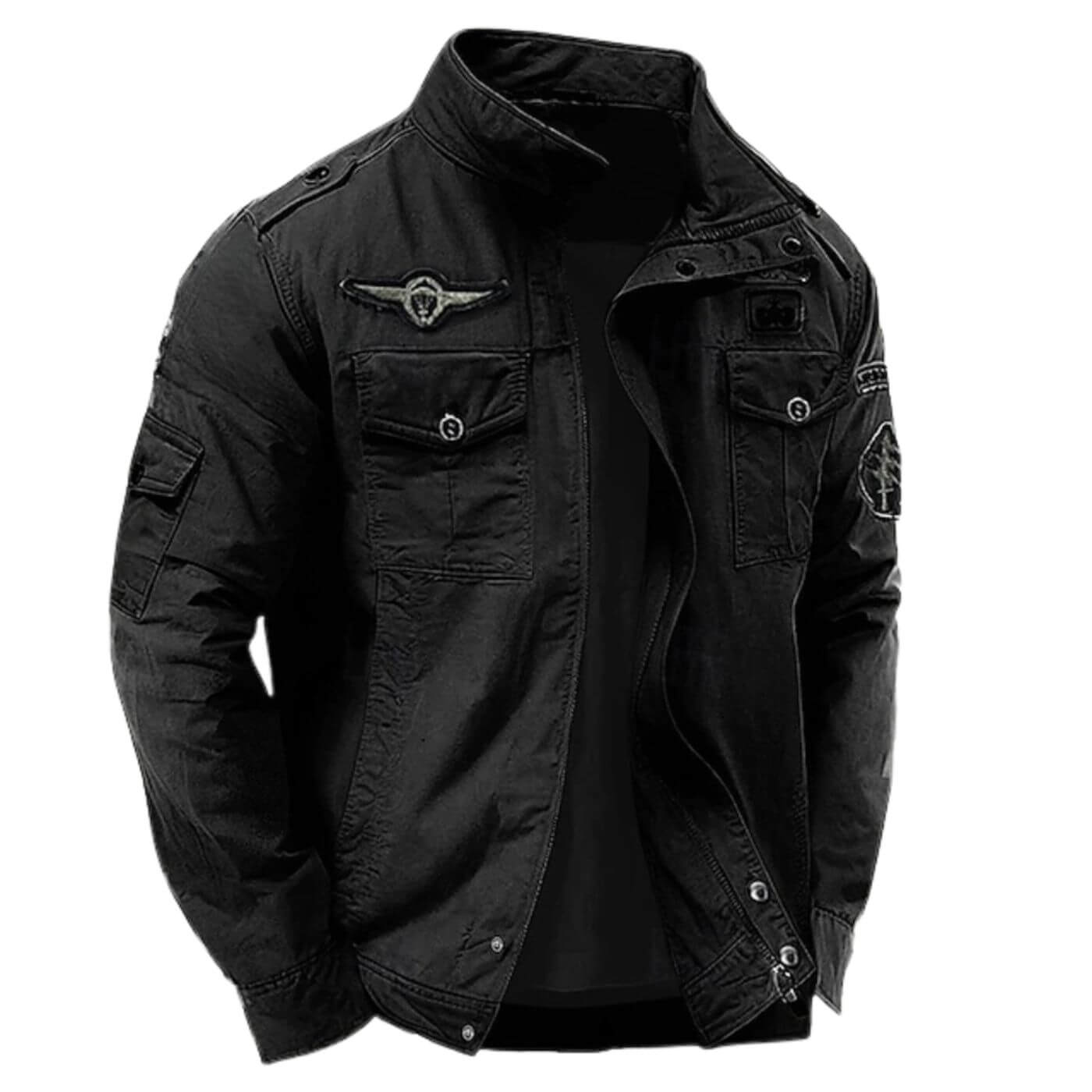 Giacca Cargo Strutturata Premium da Uomo – Giacca Militare in Cotone con Colletto Alto