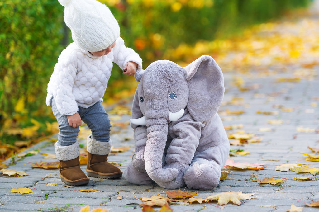 Plush Elephant Pillow  Soft Nursery Comfort Cushion - Product example