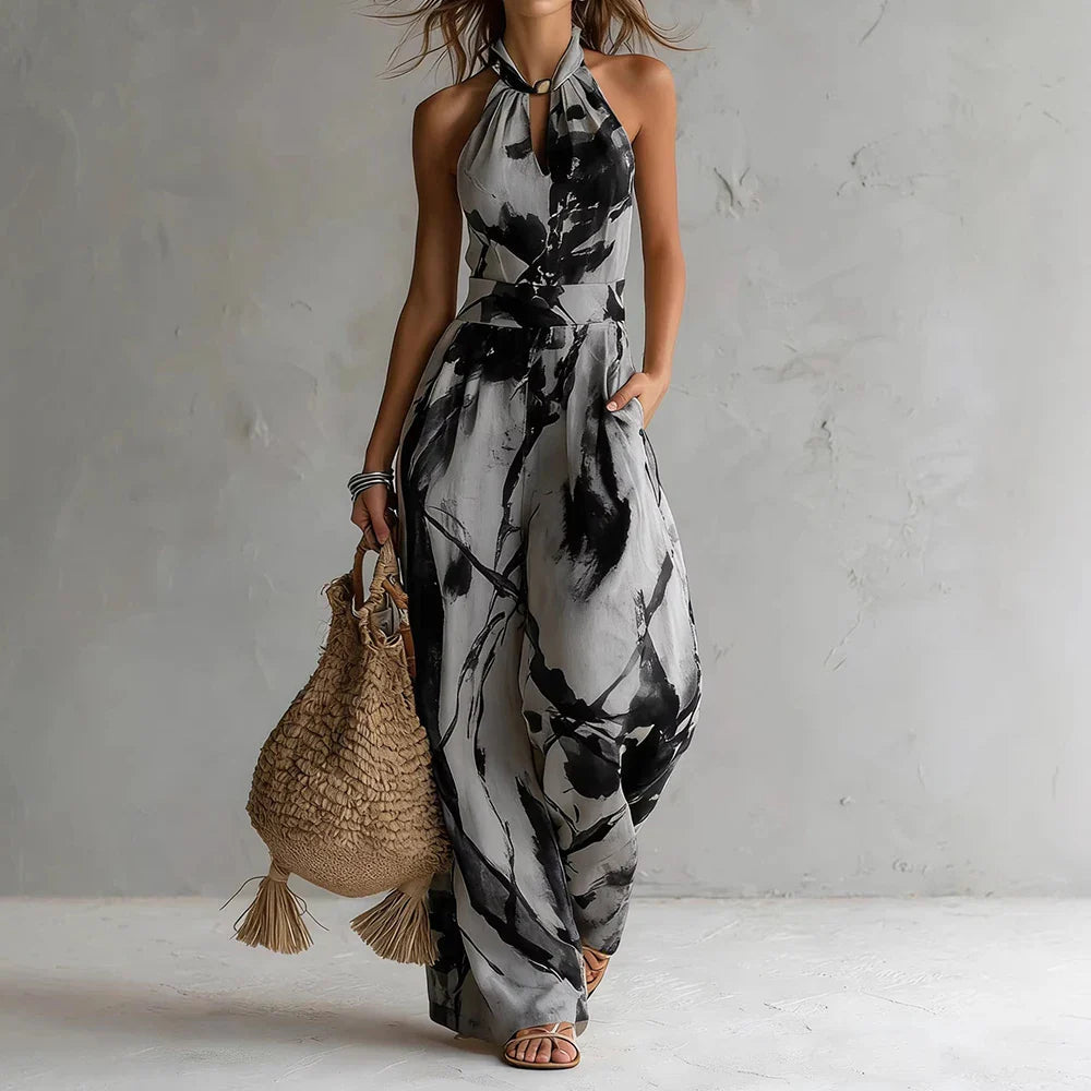 Abito lungo Madison fluente con scollo all'americana