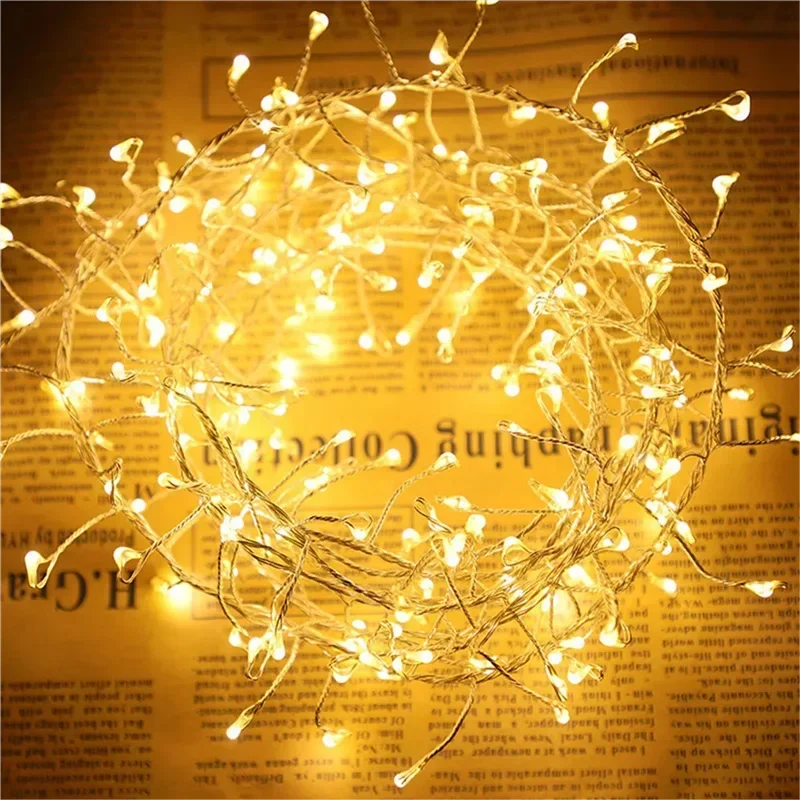 Cluster LED String Lights | Warm White & Cool White | 36m Silver Wire | IP44 Waterproof | For Christmas, Weddings & Parties