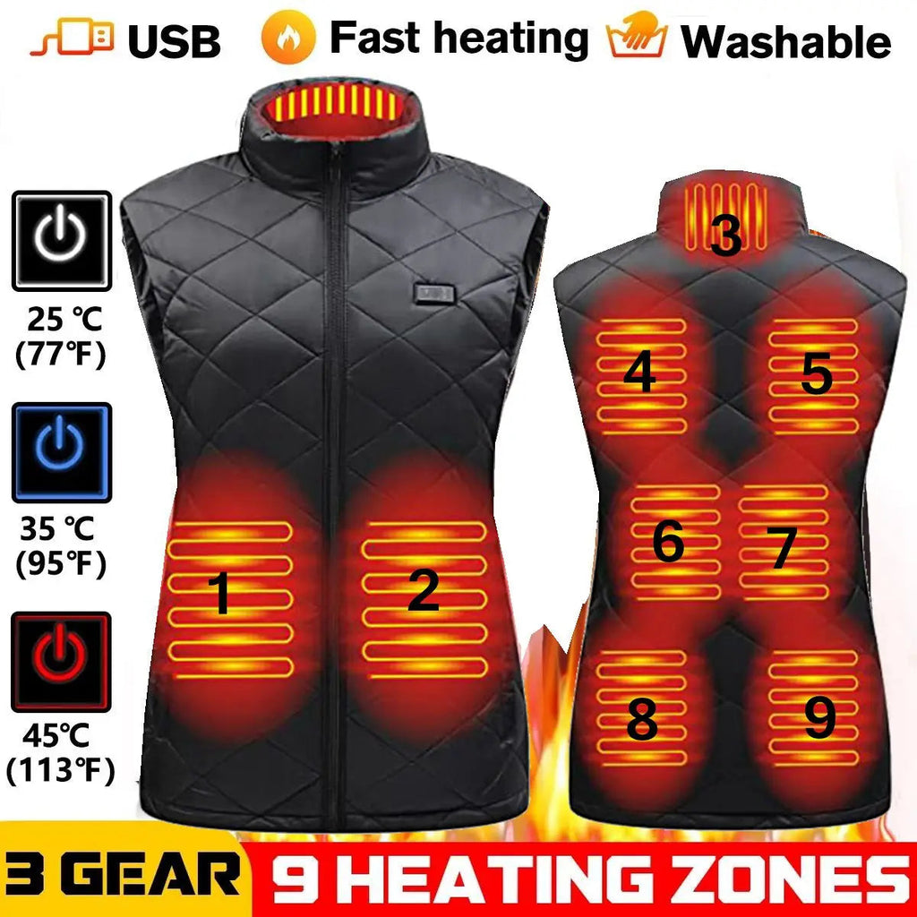 Women's Heated Vest | USB-Heated Vest with Infrared Technology | Heat-Regulating & Lightweight | Ideal for Autumn & Winter
